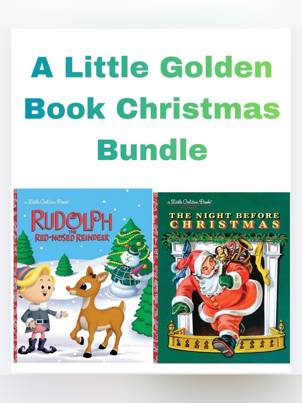 Little Golden Books Christmas Bundle Rudolph & The Night Before Christmast